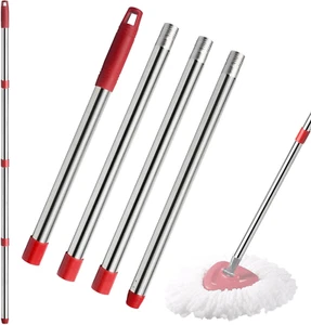 4-Section Spin Mop Replacement Handle- 2.5-5 Foot Mop Handle Replacement Stick O - Picture 1 of 12