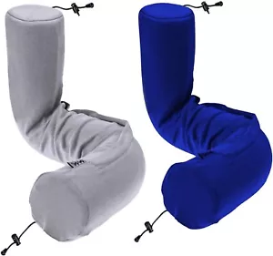 Compact Airplane Travel Pillow - Bendable Memory Foam for Neck and Back Relief - Picture 1 of 8