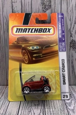 Matchbox Smart Cabrio #28 Metro Rides Diecast Car Burgundy New - Image 1 of 4
