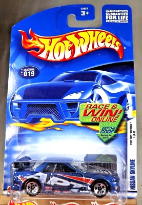 2002 Hot Wheels #19 First Editions 7/42 NISSAN SKYLINE Blue w/Chrome 5 Sp-Varia - Image 1 of 4
