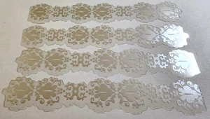 Boho verziert #2 Silberfolie Akzent Acetat K&Company Aufkleber 4 Stck. 6" x 1" - Bild 1 von 1