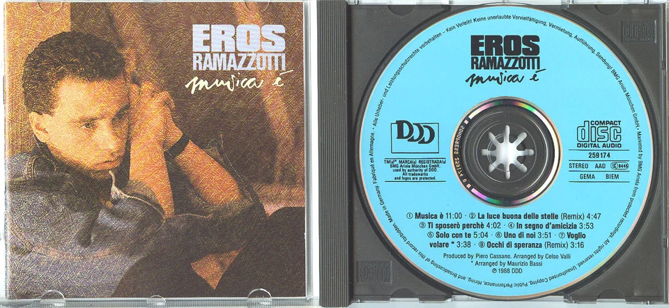 EROS RAMAZZOTTI Musica E 1988 GERMANY CD rare oop 1press SONOPRESS ITALIEN POP - Bild 1 von 1