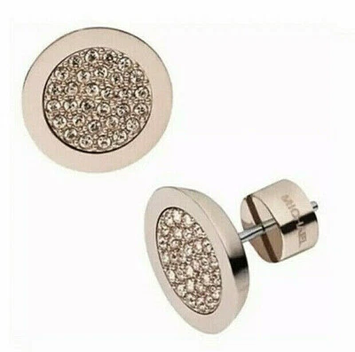 PENDIENTES PAVÉ MICHAEL KORS BRILLANTE TONO ORO ROSA MKJX2743791 NUEVOS CON ETIQUETAS PRECIO DE VENTA SUGERIDO POR EL FABRICANTE 75,00 $ Foto 1 de 4