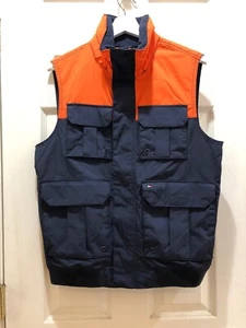 Tommy Hilfiger Mens Nylon Vest With Hidden Hoodie Sleeveless Navy Size Small - Picture 1 of 9