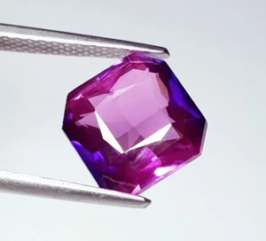 Zafiro púrpura natural de 8,22 quilates piedras preciosas sueltas certificadas en forma de octágono zafiro - Imagen 1 de 10