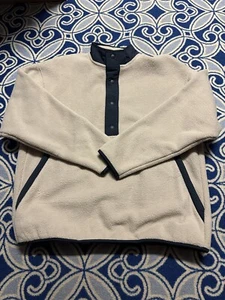 Brand New Gap Polar Fleece Men’s Pullover Large Beige/Navy - Picture 1 of 4