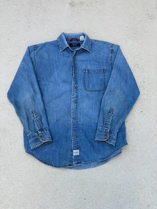 VINTAGE Levi's Western Denim Button Up Hemd Erwachsene mittelblau Long Tail Outdoor - Bild 1 von 10