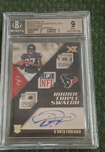 2017 Panini XR 172 D’ONTA FOREMAN ROOKIE TRIPLE SWATCH AUTOS 1/1 BGS 9 MINT Auto - Picture 1 of 9