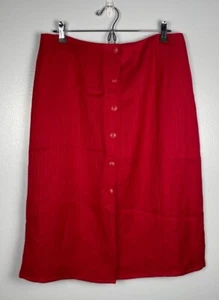 Emma James Linen Blend Red Skirt Size 12 - Picture 1 of 8
