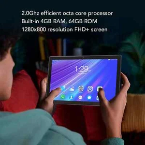 Tablet 10.1 inch Android 10 4G RAM 64G ROM Wi-Fi 2 Camera BLACK - Picture 1 of 3
