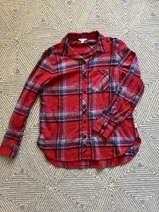 Women's Orvis Lightweight Flannel Button Shirt - Red/Blue/Grey - Medium - Picture 1 of 6