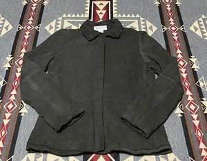 Brooks Brothers Leather Jacket Womens Sz S Button Down Lined HR - Picture 1 of 8