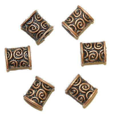 MB3151 Cuentas de metal rectangulares hinchadas planas de cobre envejecido de 8 mm 25 piezas Foto 1 de 3