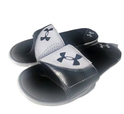 Under Armour Ignite V1 Masculino Preto Cinza Slip On Slides Sola Almofadada Tamanho 14 - Imagem 1 de 4