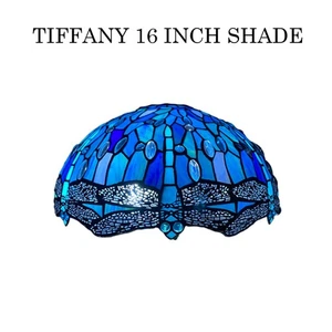 Tiffany style 16 inch Stained Glass Shade only For Pendant/Ceiling & Table - Picture 1 of 5