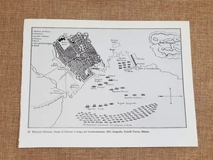 Giuseppe Garibaldi in Sicilia Pianta di Palermo al tempo del bombardamento - Picture 1 of 1