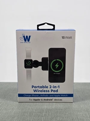 Cargador inalámbrico portátil Just Wireless 2 en 1 - negro Foto 1 de 3