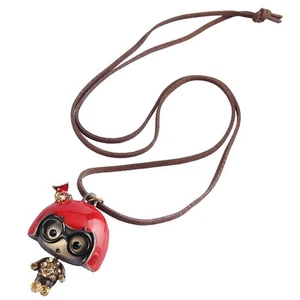 Süße Brille Mädchen Anhänger Wachs Seil Halskette Modeschmuck - Picture 1 of 7