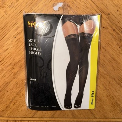 Spirit Halloween Calavera Encaje Muslo Hasta Mujer Talla Plus Poliéster Negro Nuevo Foto 1 de 2