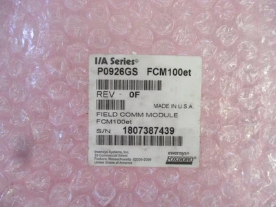 NEW FOXBORO FCM100Et Field Communication Module P0926GS  Rev 0F - Image 1 of 4