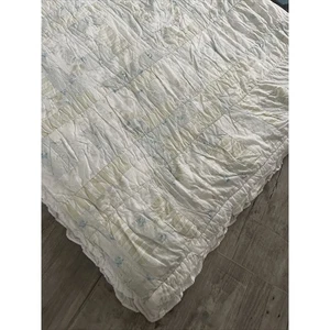 Rachel Ashwell Simply shabby chic Cotton quilt Queen Sz blue green white floral - Picture 1 of 3