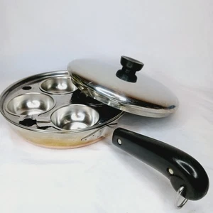 Sartén de caza furtiva de huevos de acero inoxidable revestida de cobre Revere Wear de colección VER DESCRIPCIÓN - Imagen 1 de 10