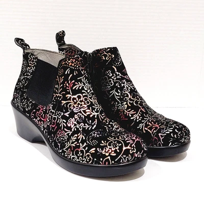 Alegria Ever Metal Sprigs Ankle Boots Women's Size 39 US 9 Floral Zip Up Chelsea - Image 1 of 4