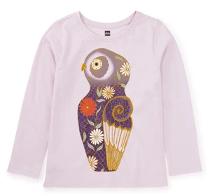 TEA COLLECTION Owl Graphic Top - Lavender -  NWT Girls 12 - Picture 1 of 2