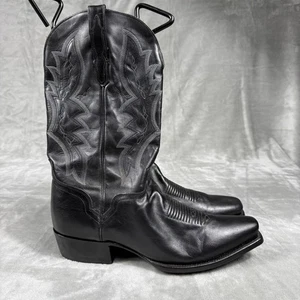El Dorado Boots Mens Size 12 Black Leather Cowboy Western Handmade Mexico ED110 - Picture 1 of 12