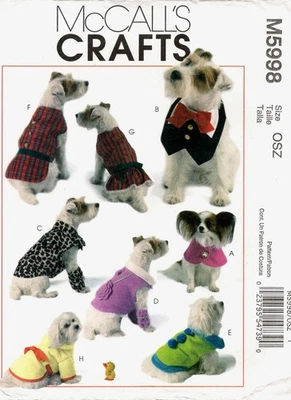 McCall's M5998 Dog Clothes Sewing Pattern Uncut - Image 1 of 2