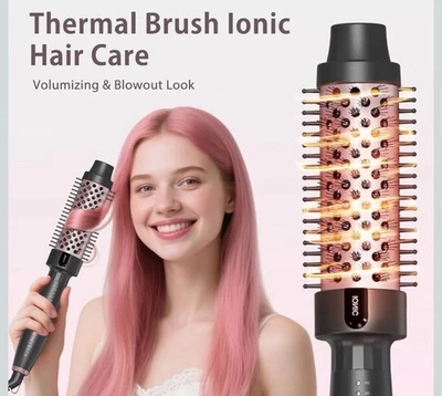 Hair Hot Thermal Brush Comb 38mm For Easy Natural Curls Straighten Root Volume - Image 1 of 4