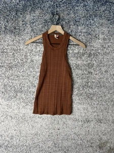 Pilcro Tank Top Womens Extra Small Brown Sleeveless Ribbed Knit Urban Outfitters - Picture 1 of 6