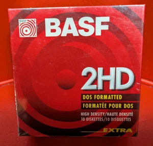SELLADO BASF 2HD DOS FORMATEADO ALTA DENSIDAD 10 DISQUETES EXTRA NUEVO - Imagen 1 de 2