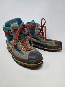 Tecnica Trekking Skywalk Vintage Gray Suede Hiking Boots Mens 12 Womens 14 - Picture 1 of 8