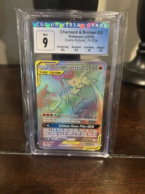 Charizard & Braixen GX (Secret) 251/236 Sm-Cosmic Eclipse Holo CGC 9 - Image 1 of 2