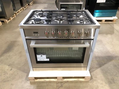 36 in. Gas Range, 5 Burners, Stainless Steel (OPEN BOX, COSMETIC IMPERFECTIONS) - Image 1 of 4