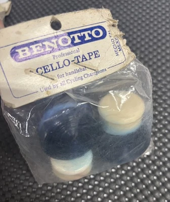 NOS Vintage Benotto Cello-Tape Smooth - Navy, Light Blue, Navy w/ White End Caps - Image 1 of 4