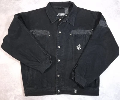 Vtg Rocawear Black Denim Jacket RW Logo All American Denim Industries Y2K Men’s - Image 1 of 4
