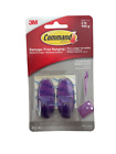 3M Command Purely Purple Medium Hooks 2 Hooks 4 Strips Each Hook Hold up to 900g