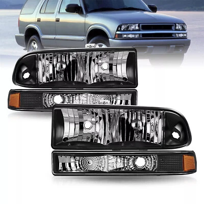 Set Left & Right Headlights For 98-04 CHEVY S10 BLAZER Factory Bumper Headlamp - Image 1 of 4