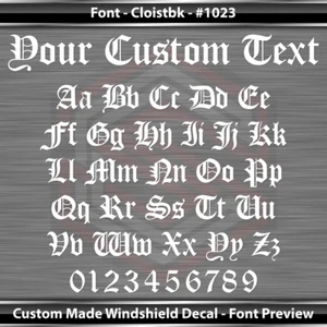 #1023 Custom Text Letters Personalized Decal Sticker Vinyl Windshield Window Car - Bild 1 von 10