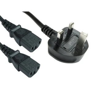 Cavo sdoppiatore di rete 2m spina UK a 2x C13 - Foto 1 di 1