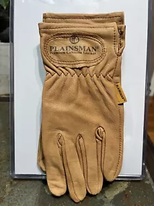 1 Pair Plainsman Premium Goatskin Cabretta Brown Leather Gloves Small Or XL (NEW - Picture 1 of 8