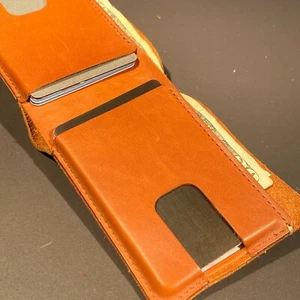 Nuovo portafoglio ANSON CALDER in pelle di vitello con logo New York marrone - Foto 1 di 15