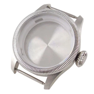 39 mm bisel acanalado acero cristal zafiro estuche para reloj movimiento NH35 NH36 2824 - Imagen 1 de 7