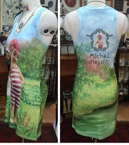Michal Negrin Sleeveless Comfort Tunic Mini Dress Size M-L ~ NWoT - Picture 1 of 15