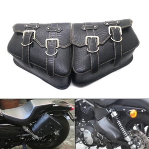 Nuevo Bolso de Cuero de Cocodrilo PU para Harley Sportster XL 883 1200 - Imagen 1 de 8