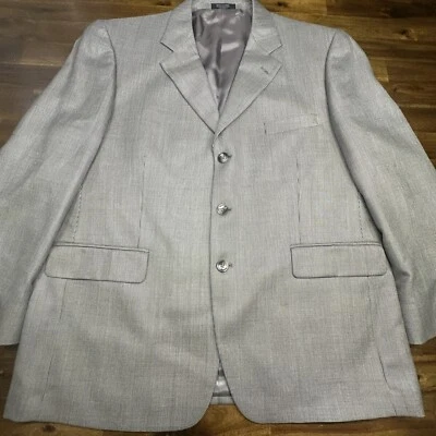 Stafford Mens Blazer Sport Coat 3 Button Casual Jacket 44S Silk Wool Blend Grey - Image 1 of 4