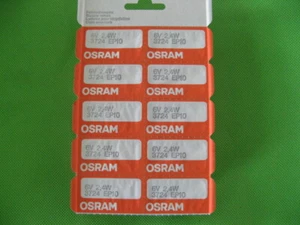 10 Glühlampen 6V 2,4W OSRAM Kugelbirnen für Scheinwerfer 3724 EP10 Schraubsockel - Bild 1 von 4
