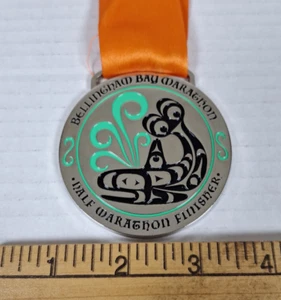 2015 Bellingham Bay Half Marathon Finisher Race Medal Award Salish Sea by Neeka - Picture 1 of 8